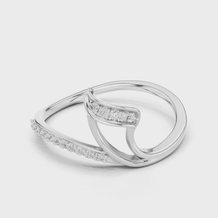 18K White Gold Vermeil Vierra Wrap Unique Moissanite Ring Video