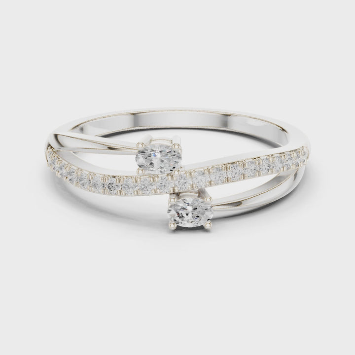 Toi et Moi Crossover Moissanite Ring Video