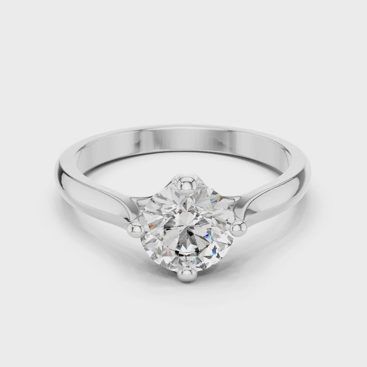 18K White Gold Vermeil Aera Lift Unique Shank Moissanite Solitaire Ring Video