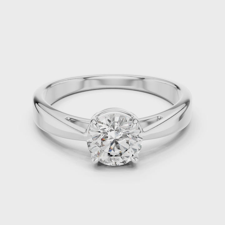 18K White Gold Vermeil Eleve Classic Moissanite Solitaire Engagement Ring Video