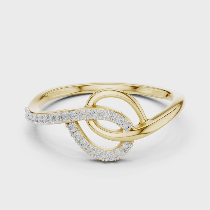 18K Yellow Gold Vermeil Amara Moissanite Knot Infinity Ring Video