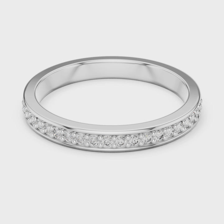 18K White Gold Vermeil Kaia Moissanite Half Eternity Band Ring Video