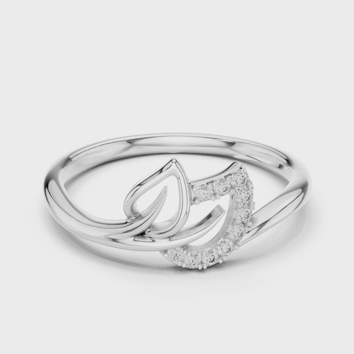 18K White Gold Vermeil Aria Nature Inspired Moissanite Leaf Wrap Ring Video