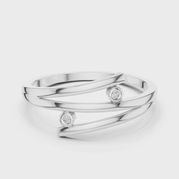18K White Gold Vermeil Noor Wrap Band Ring Video