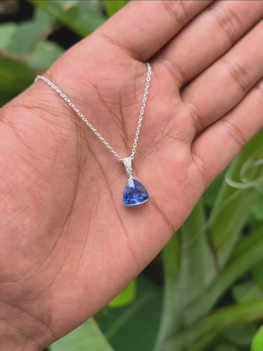 Mia Lab Grown Blue Sapphire Pendant Necklace Video