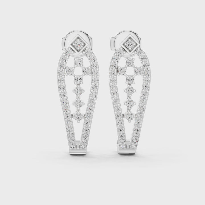 18K White Gold Vermeil Seraphine Moissanite Earrings Video