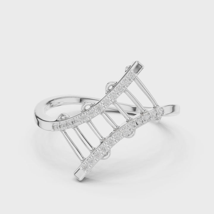 18K White Gold Vermeil Sari Moissanite Matrix Ring Video